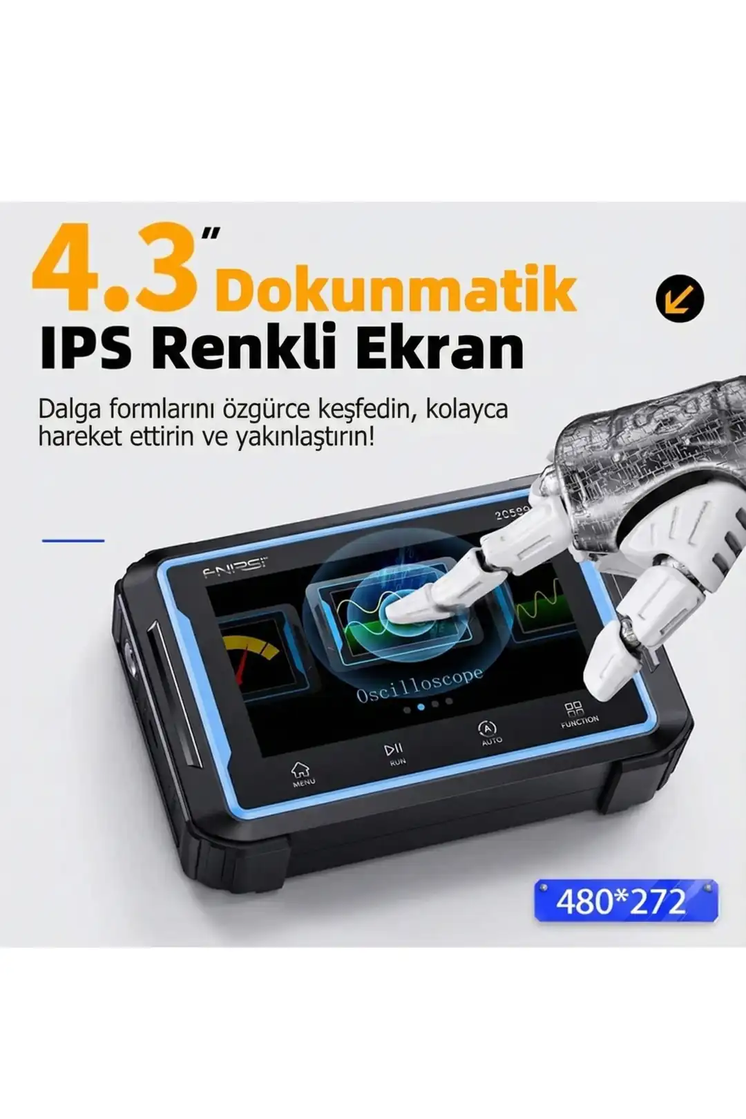 FNIRSI 2C53P 3'ü1 Arada Çift Kanallı Tablet Osiloskop + Multimetre + Fonksiyon Jeneratörü