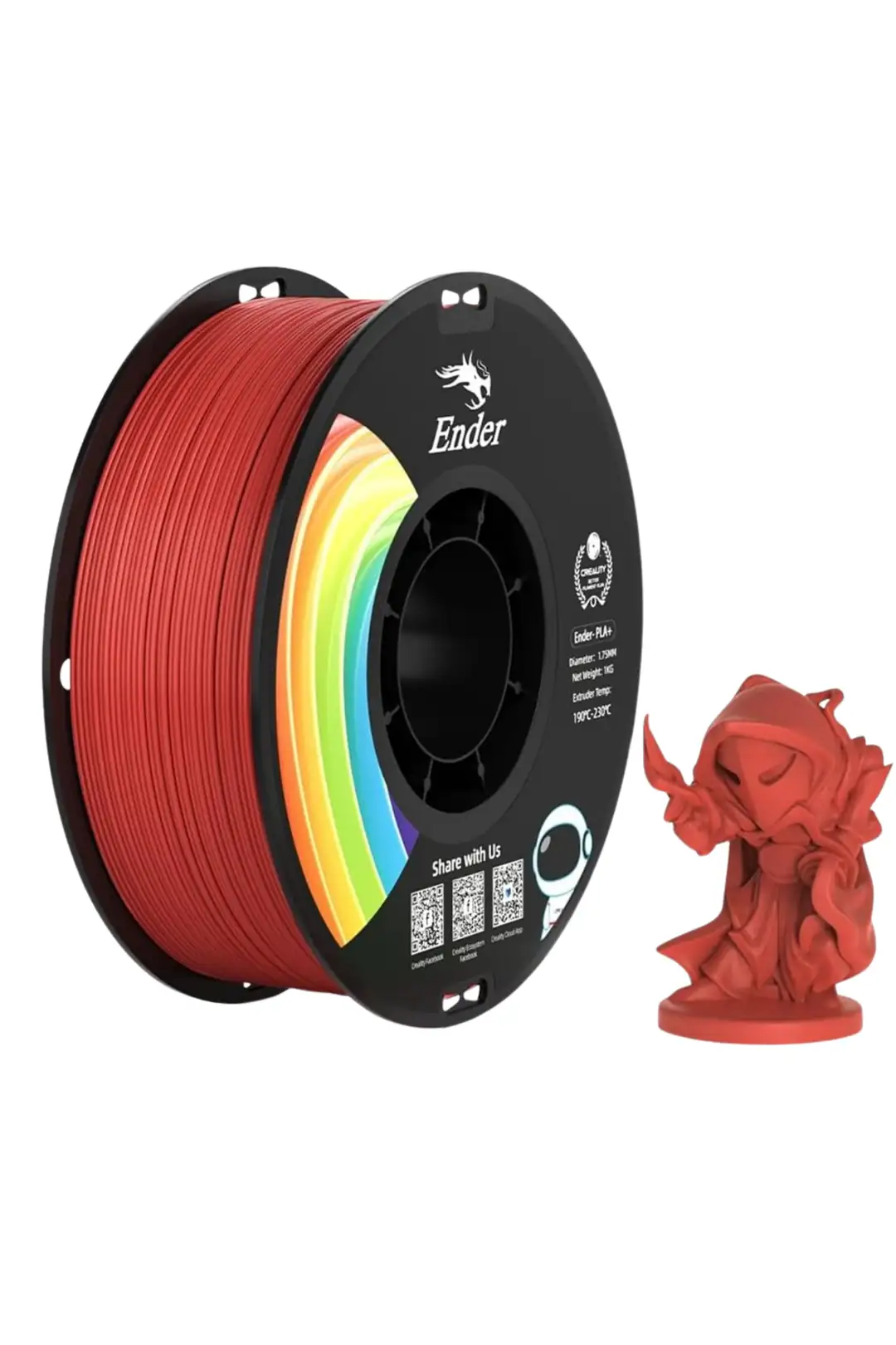 Ürün görseli: Creality Ender PLA+ Filament 1.75mm 1Kg - Kırmızı