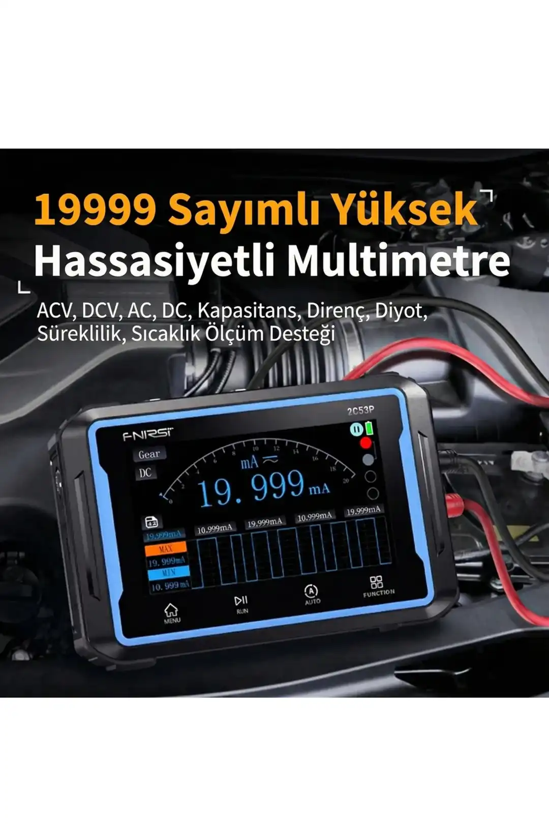 FNIRSI 2C53P 3'ü1 Arada Çift Kanallı Tablet Osiloskop + Multimetre + Fonksiyon Jeneratörü