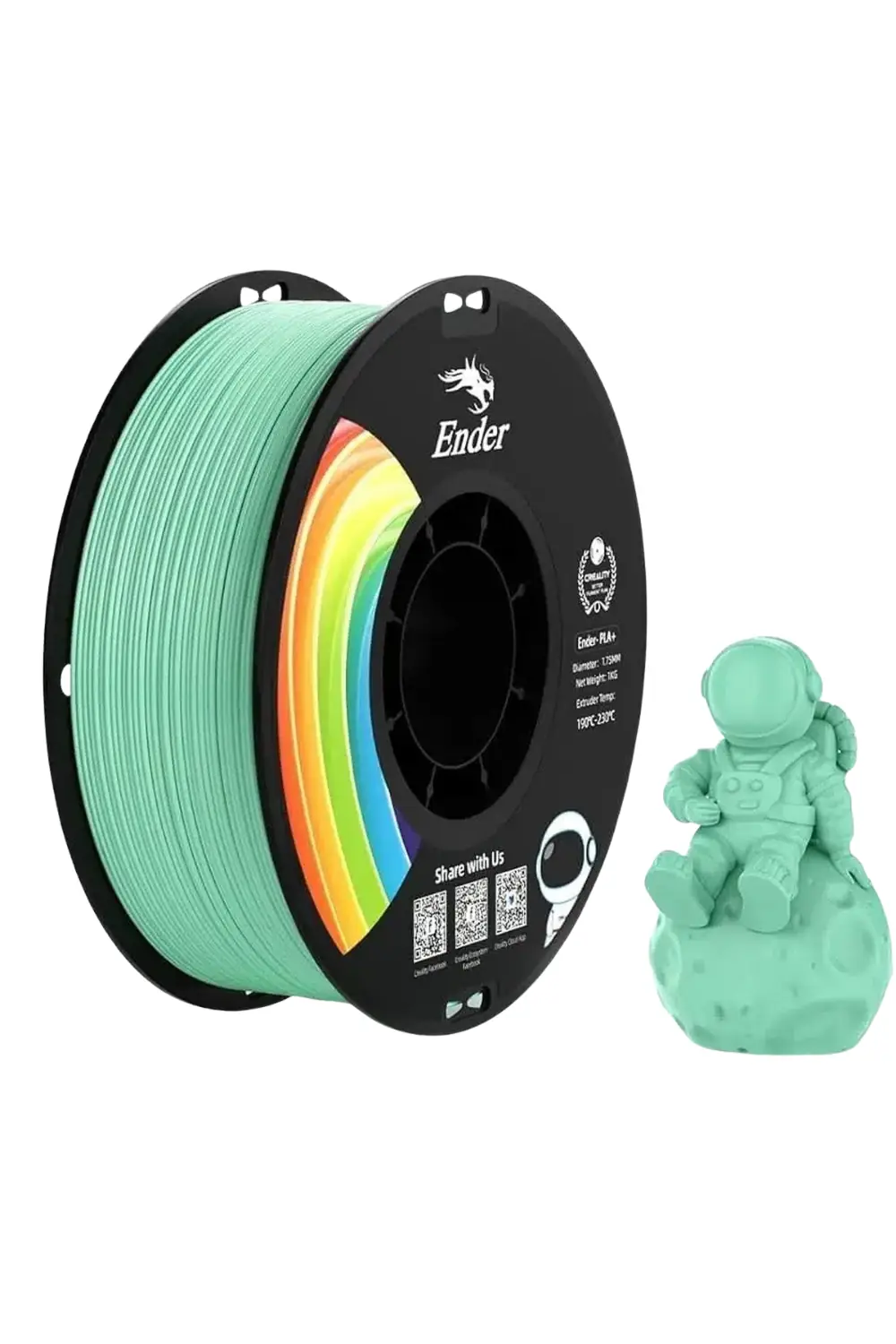 Ürün görseli: Creality Ender PLA+ Filament 1.75mm 1Kg - Jade Green
