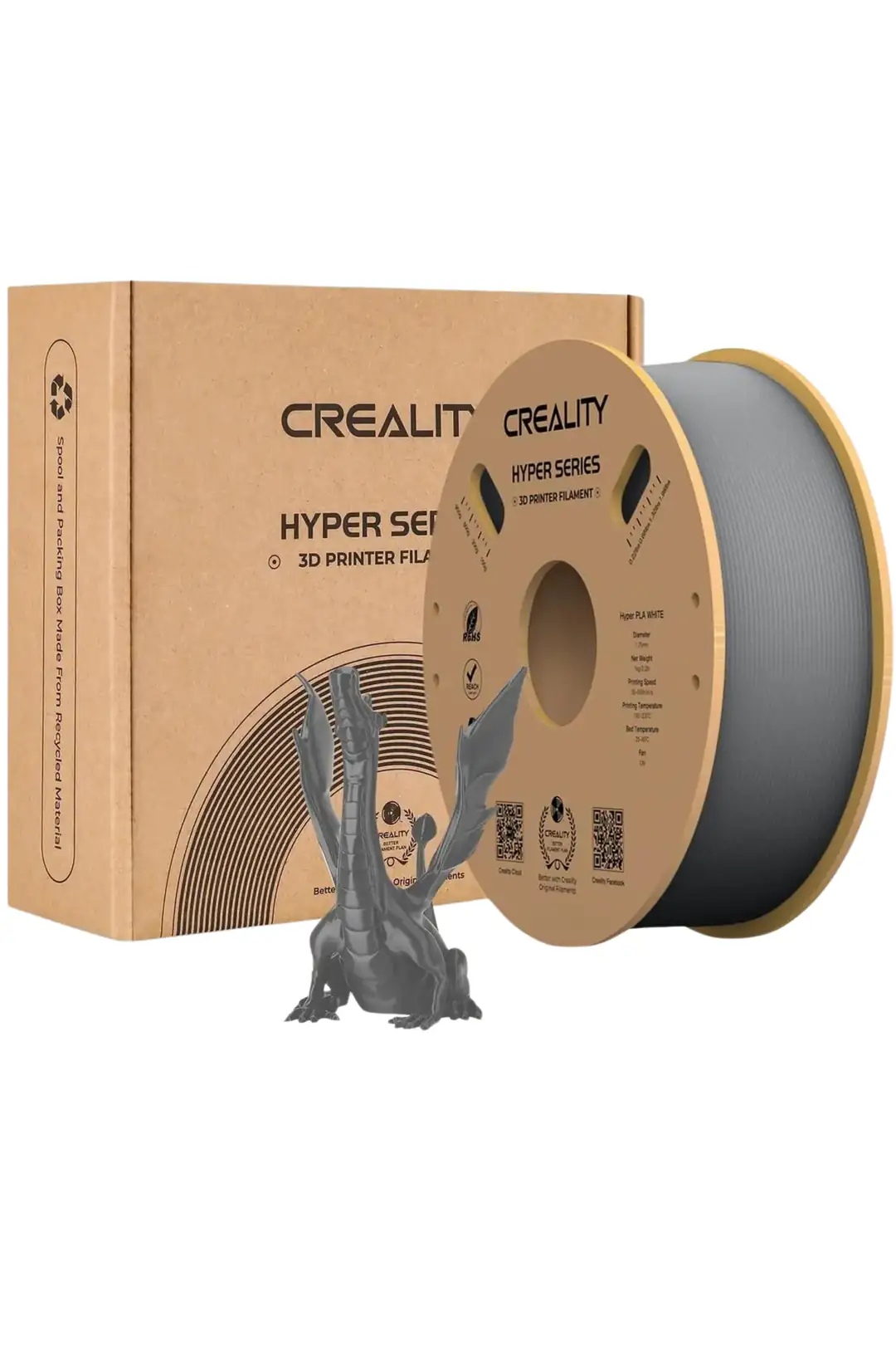 Ürün görseli: Creality Hyper PLA 1.75MM 1kg Filament - Gri