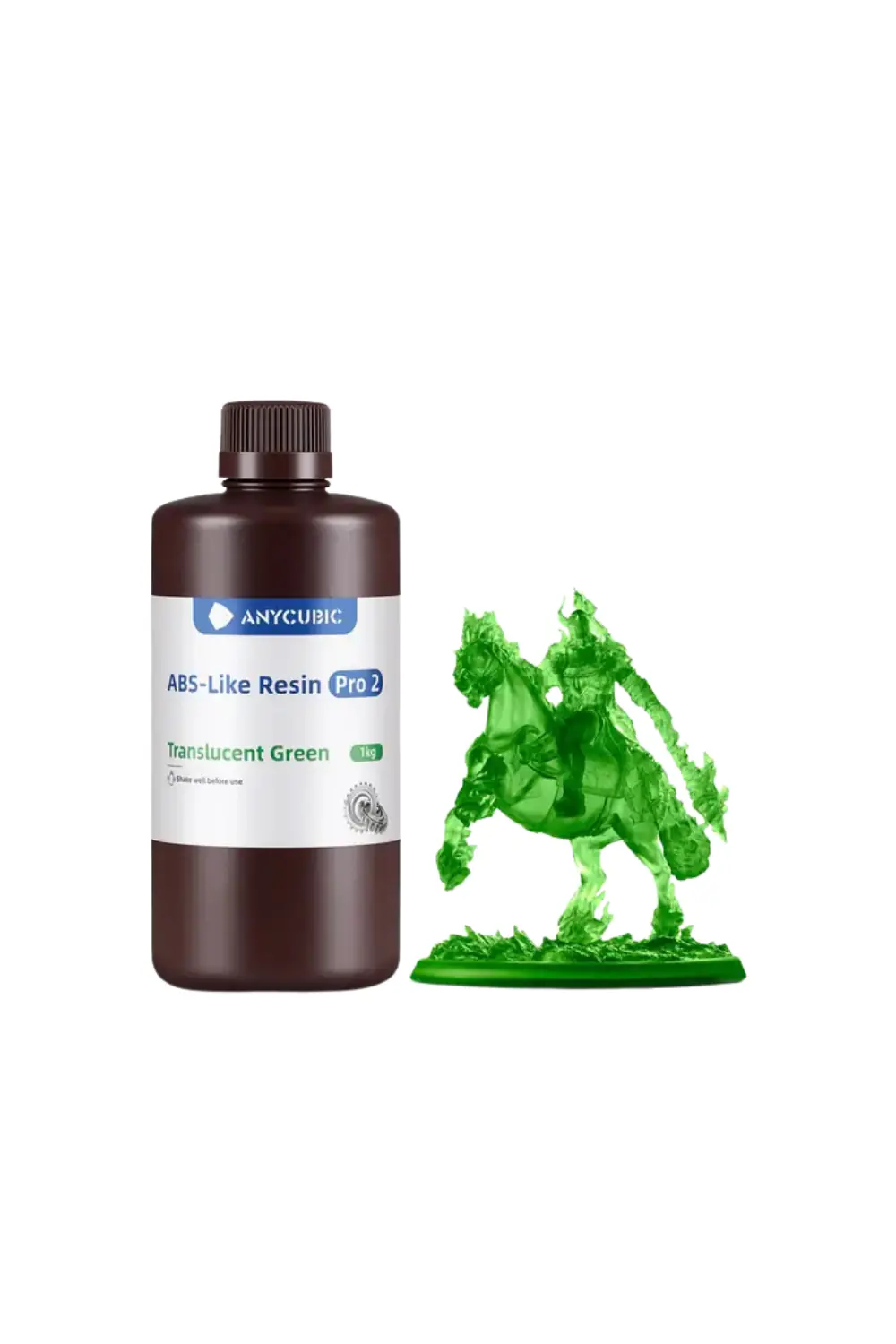 Ürün görseli: Anycubic ABS Like Resin Pro 2 UV Reçine 1 KG  - Transparan Yeşil
