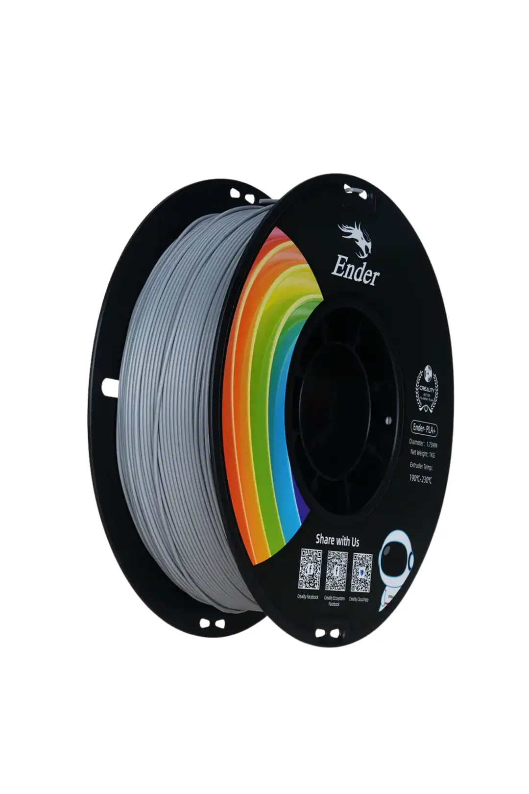 Ürün görseli: Creality Ender PLA+ Filament 1.75mm 1Kg - Gri