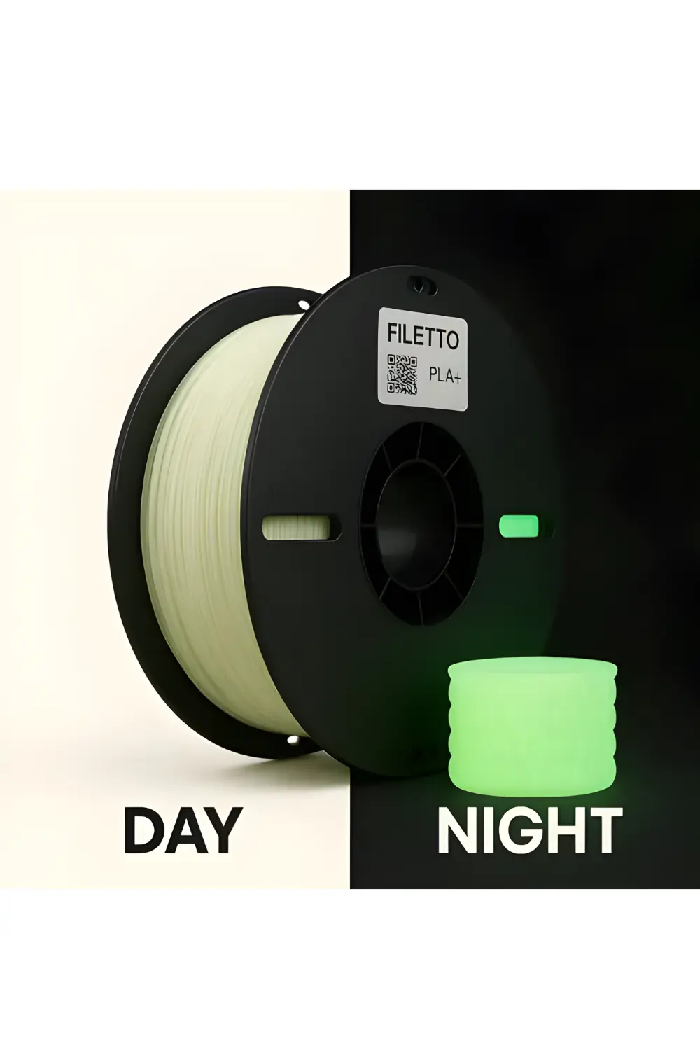 Filetto PLA+ Filament 1.75mm – 1KG – AMS Uyumlu – Glow Yeşil