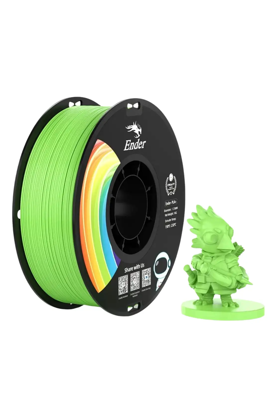 Ürün görseli: Creality Ender PLA+ Filament 1.75mm 1Kg - Elma Yeşili